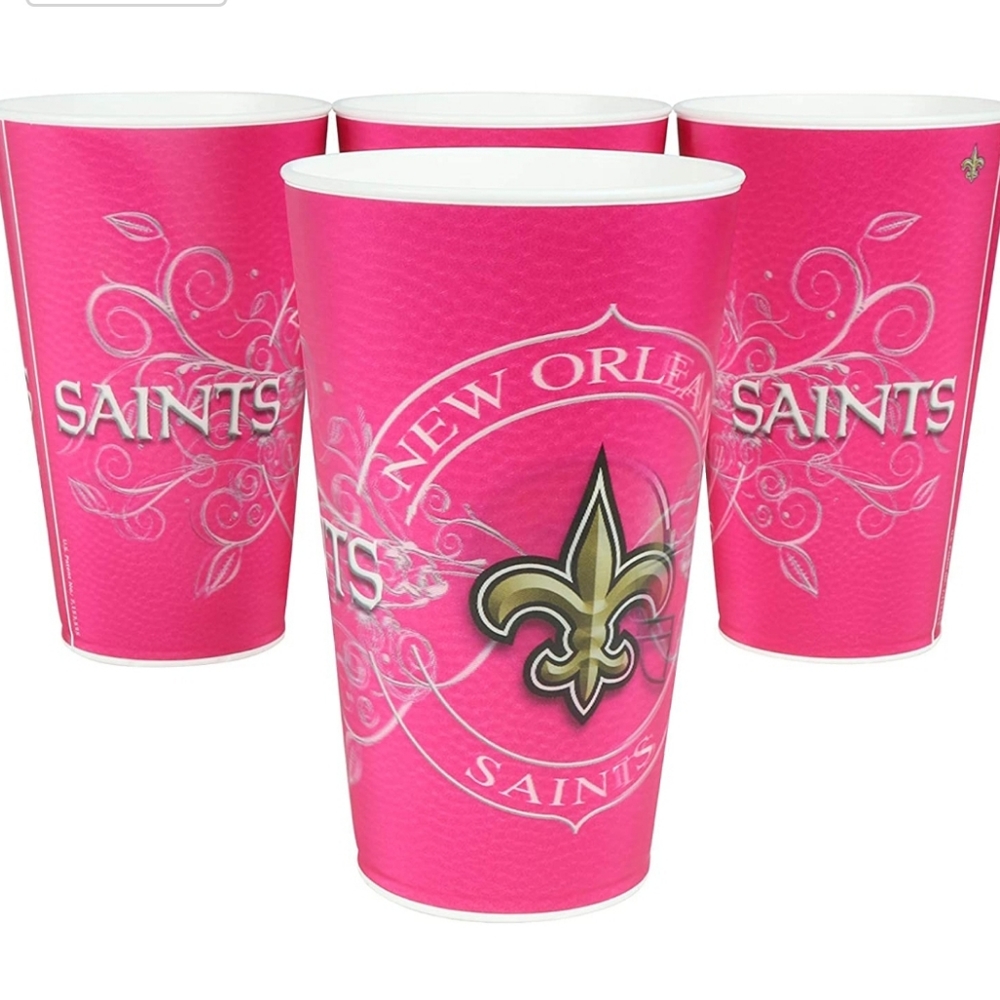 New Orleans Saints Pink Holographic Cups 4pk
